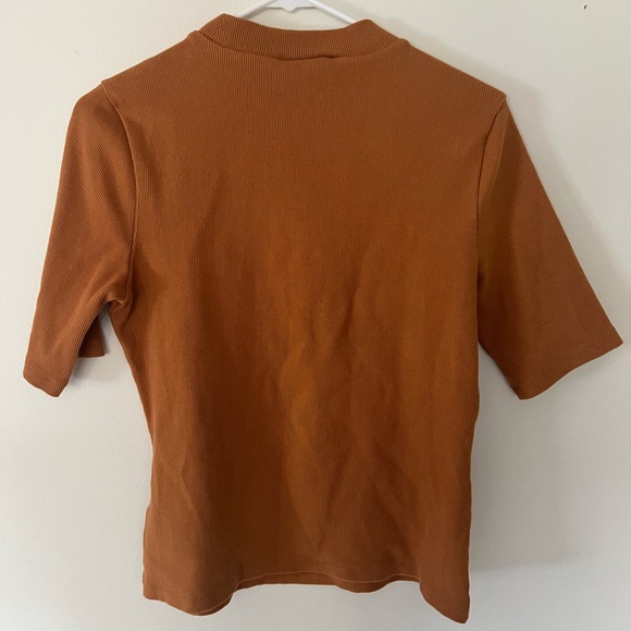 Maeve by Anthropologie Ribbed High Neck T Shirt - Picture 6 of 6